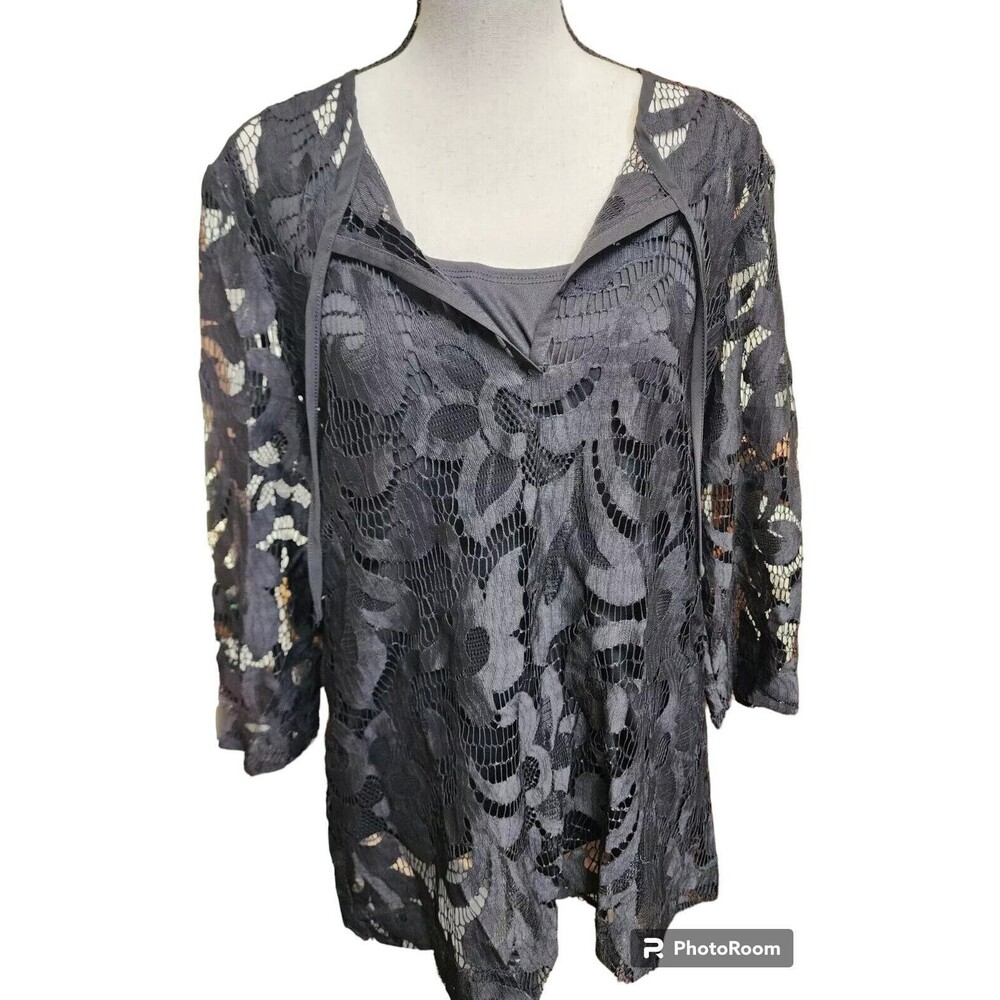 Lace Top Set Black Size Large Artsy Boho Skye's The Limit